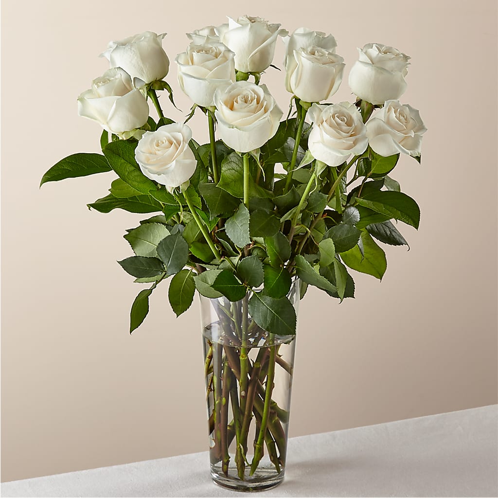 Long Stem White Rose Bouquet – Oak Ridge Floral Company Llc, Oak Ridge TN