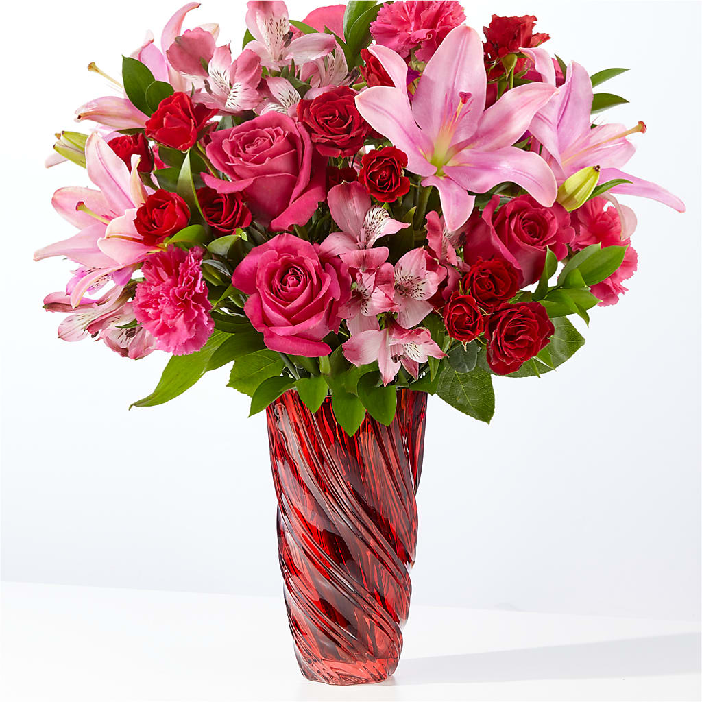 In Love Bouquet with Luxe Swirl Vase – Oak Ridge Floral Company Llc, Oak Ridge TN