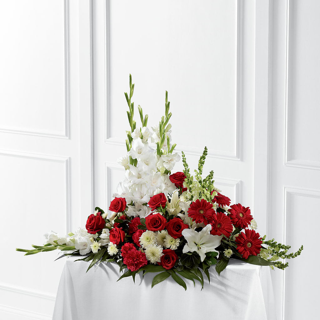 Crimson & White Arrangement – Oak Ridge Floral Company Llc, Oak Ridge TN
