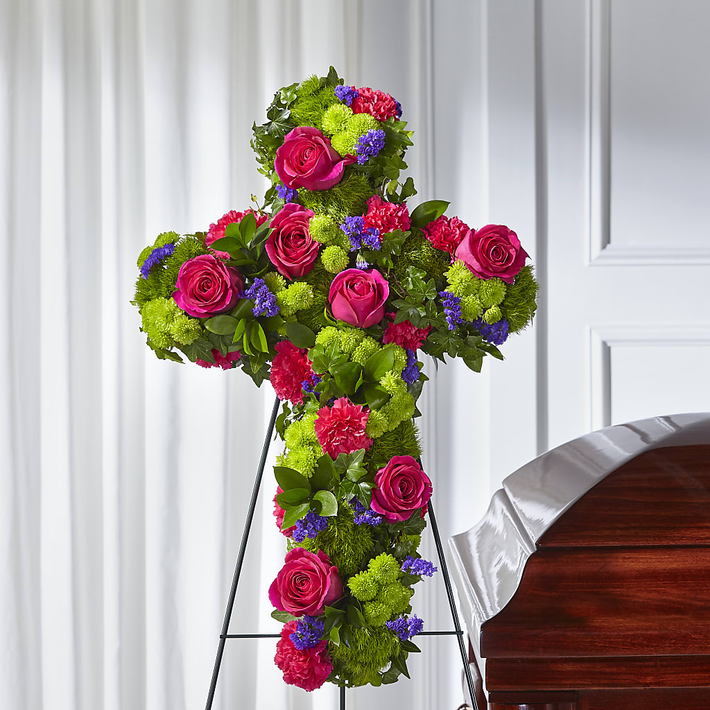 Tribute Rose Floral Cross – Oak Ridge Floral Company Llc, Oak Ridge TN