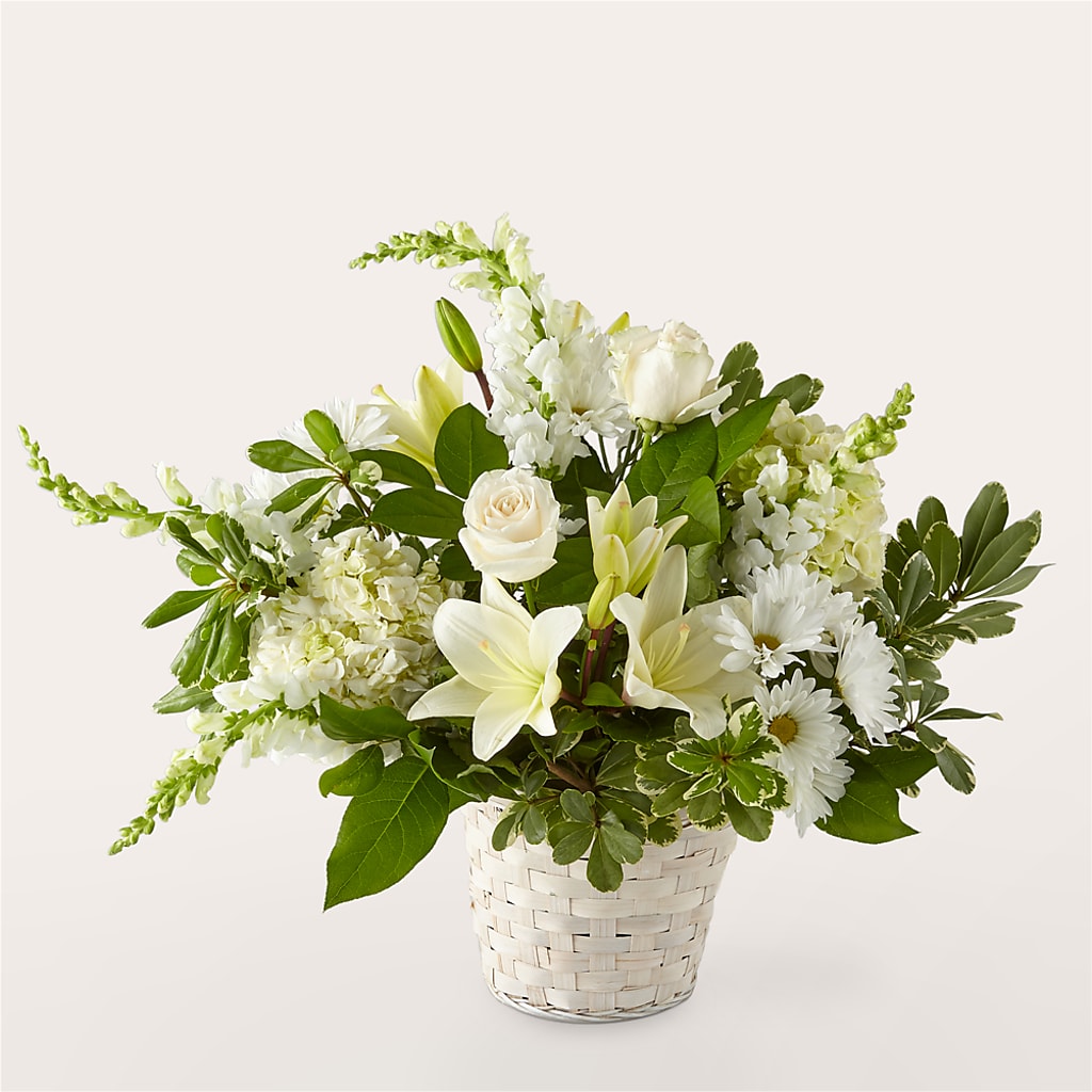 Ivory Elegance Floral Basket – Oak Ridge Floral Company Llc, Oak Ridge TN