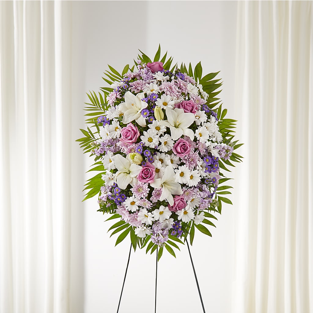 Surrounded by Love Standing Spray – Oak Ridge Floral Company Llc, Oak Ridge TN