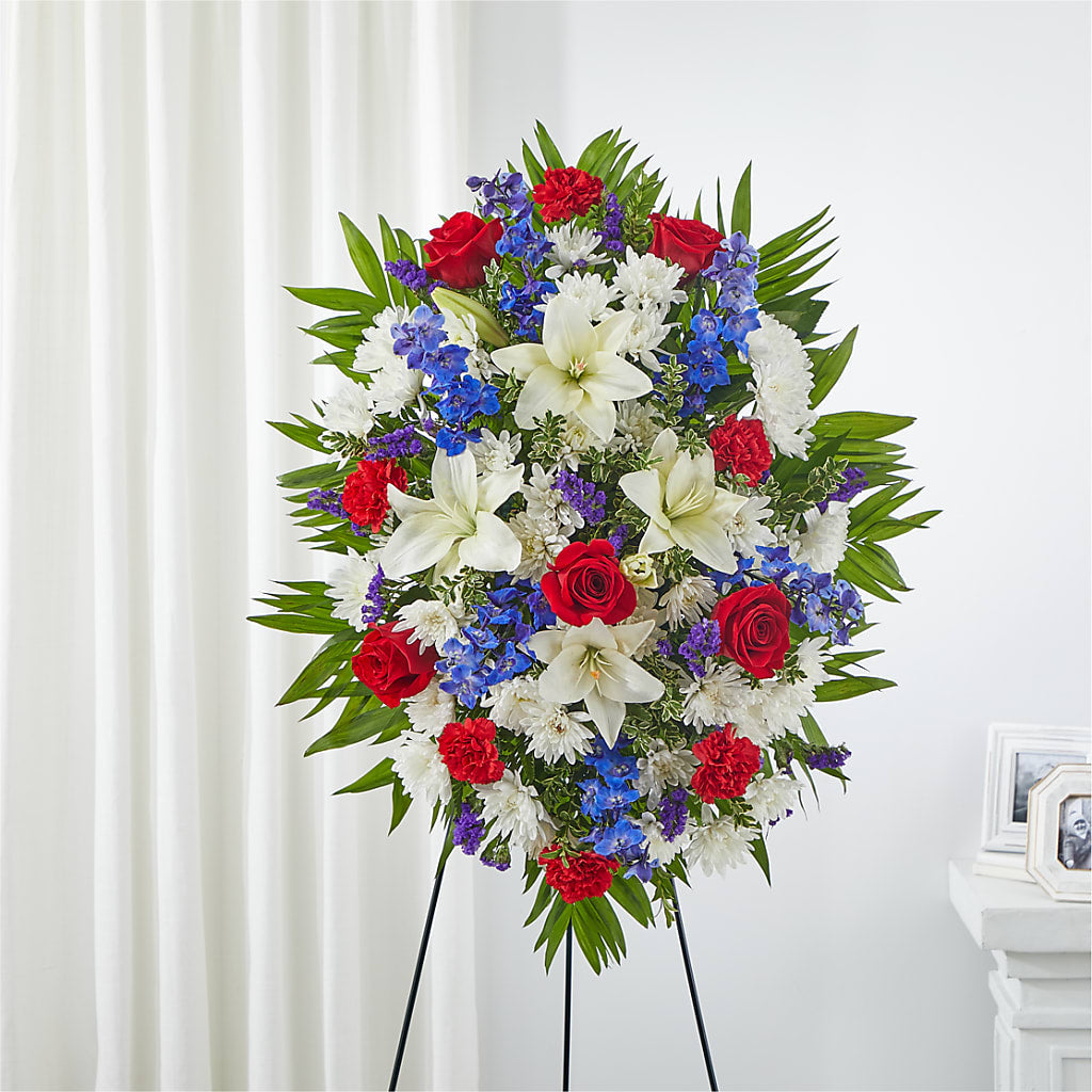 Cherished Service Standing Spray – Oak Ridge Floral Company Llc, Oak Ridge TN