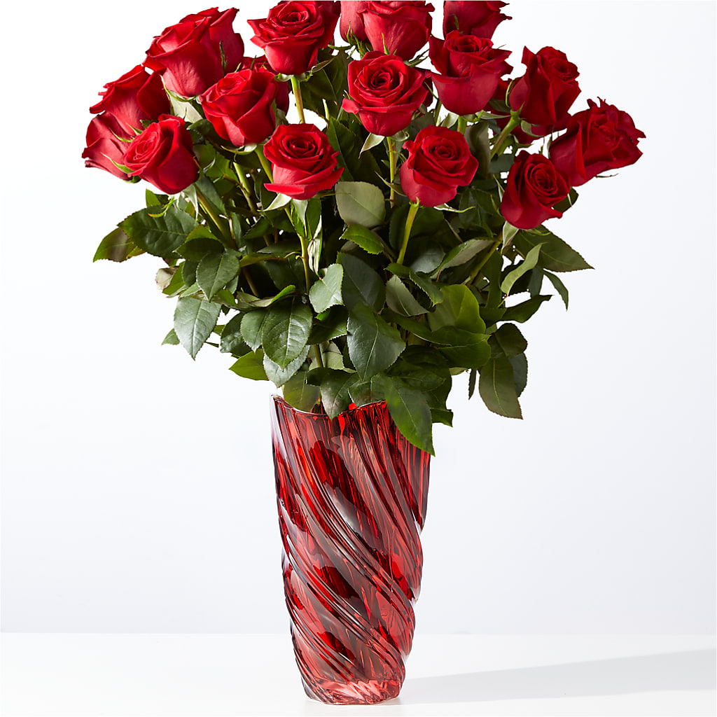 Classic Love Red Rose Bouquet with Luxe Swirl Vase – Oak Ridge Floral Company Llc, Oak Ridge TN