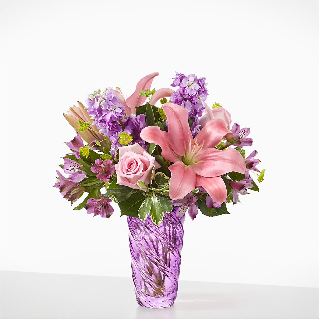 Precious Petals Bouquet with Luxe Swirl Vase – Oak Ridge Floral Company Llc, Oak Ridge TN
