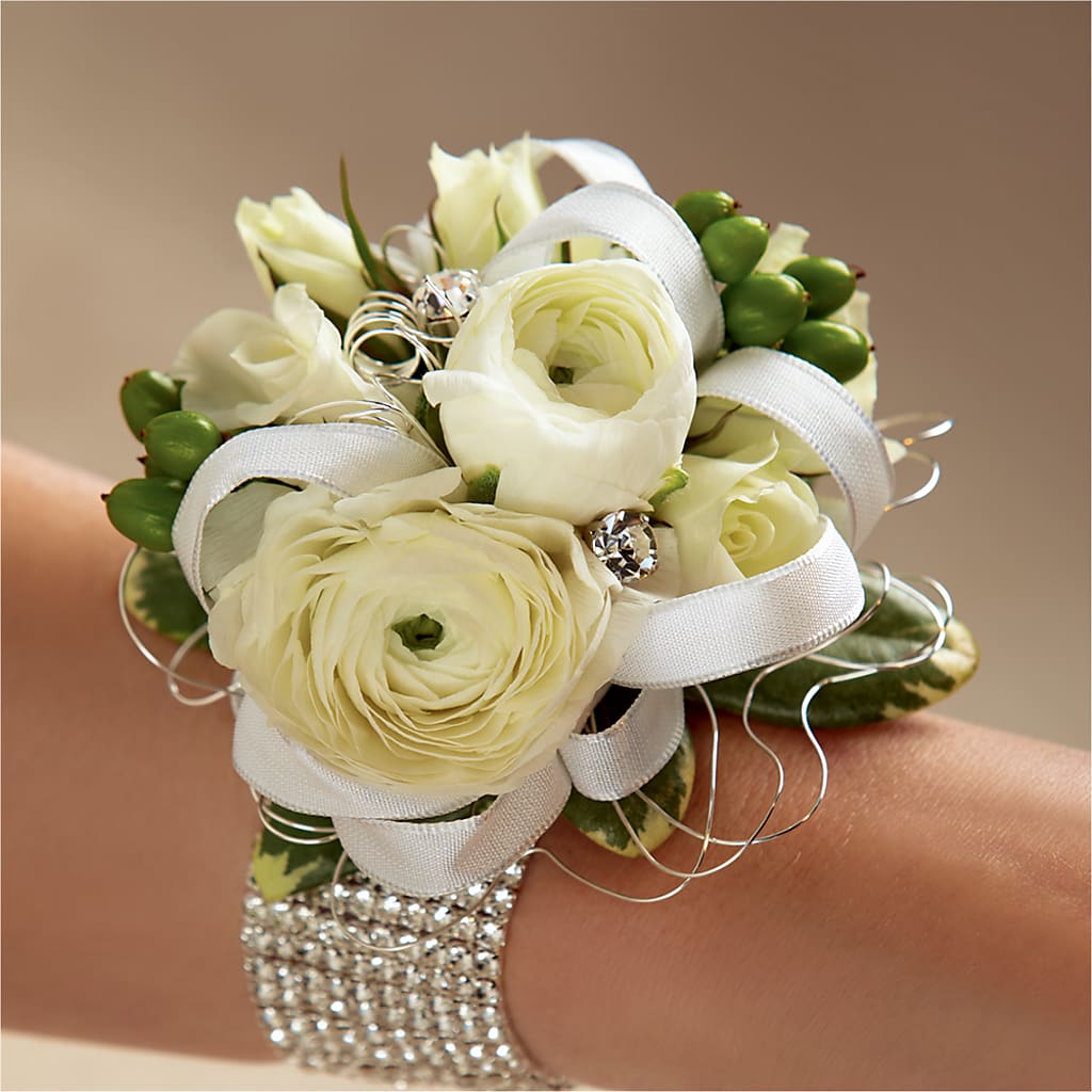 White Wedding Corsage – Oak Ridge Floral Company Llc, Oak Ridge TN