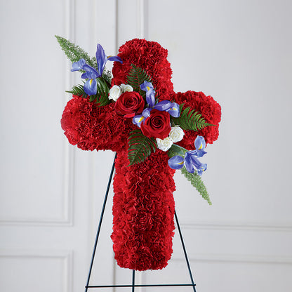 Faithful Hero Floral Cross –  Oak Ridge Floral Company Llc, Oak Ridge TN