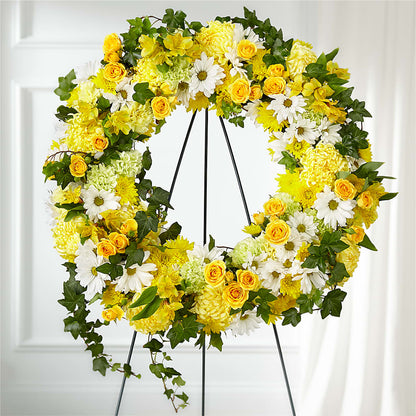 Golden Remembrance Wreath –  Oak Ridge Floral Company Llc, Oak Ridge TN