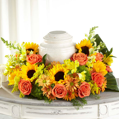 Faithful Sunflower Cremation Adornment –  Oak Ridge Floral Company Llc, Oak Ridge TN