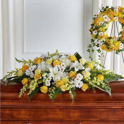Golden Harmony Casket Spray –  Oak Ridge Floral Company Llc, Oak Ridge TN