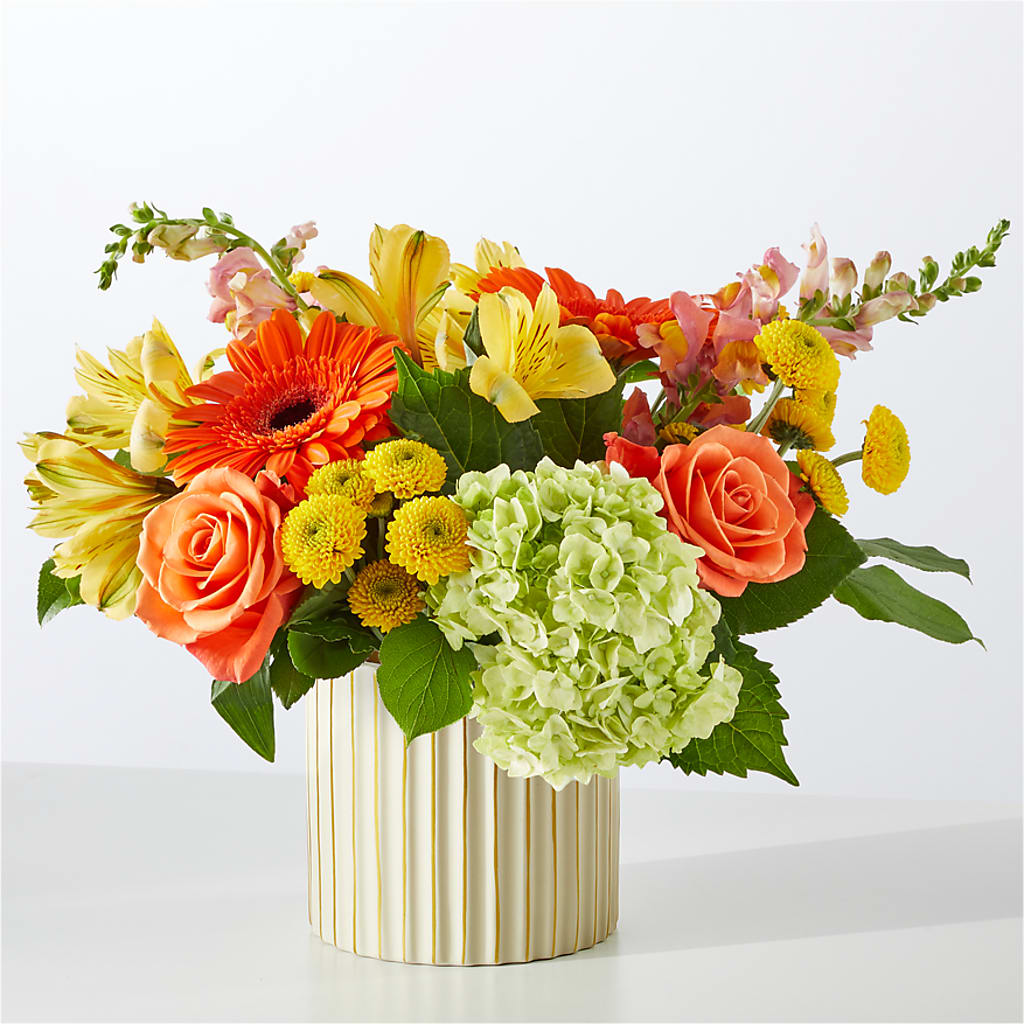 Autumn Sunshine Bouquet with Ivory Vase –  Oak Ridge Floral Company Llc, Oak Ridge TN