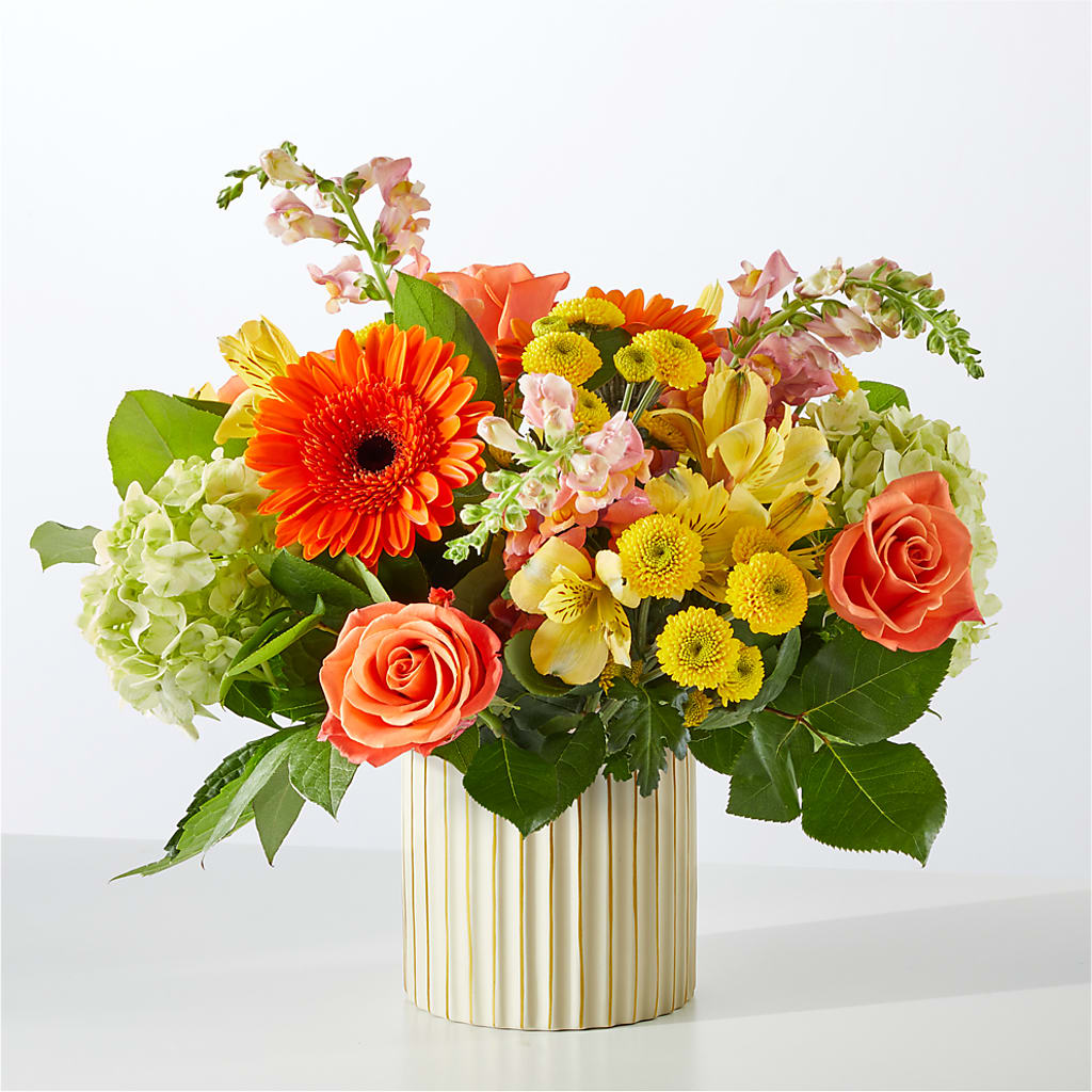 Autumn Sunshine Bouquet with Ivory Vase –  Oak Ridge Floral Company Llc, Oak Ridge TN