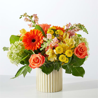 Autumn Sunshine Bouquet with Ivory Vase –  Oak Ridge Floral Company Llc, Oak Ridge TN