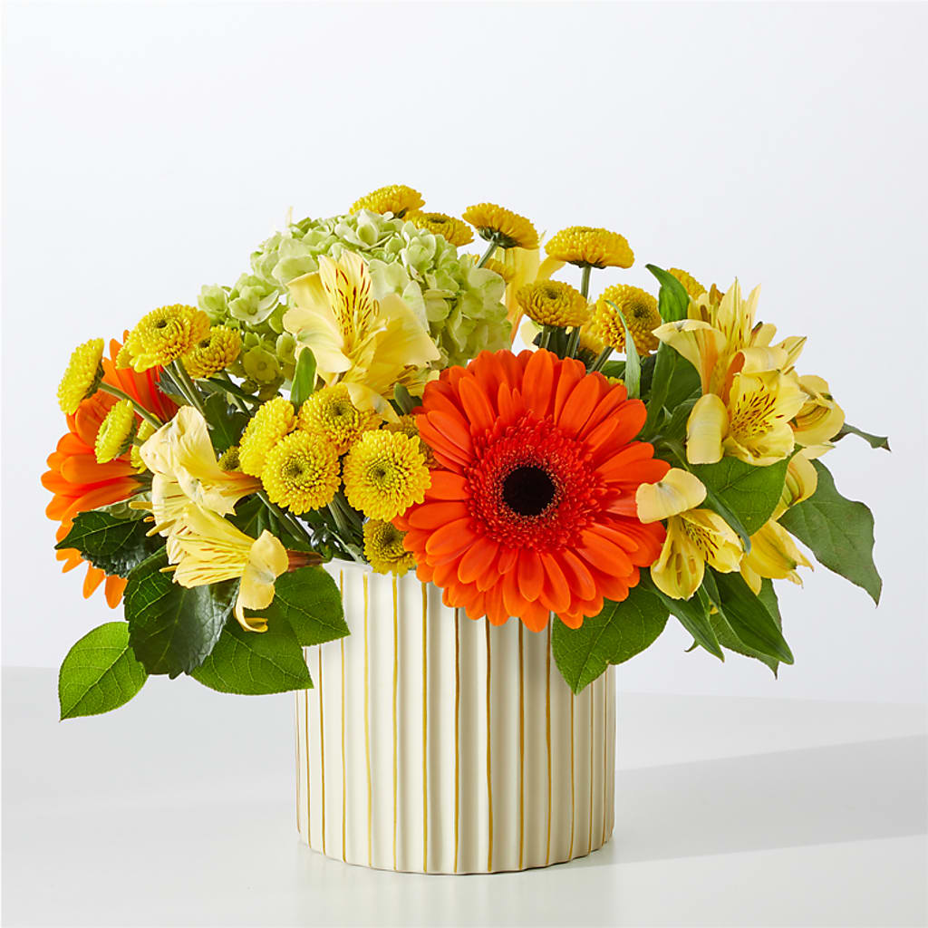 Autumn Sunshine Bouquet with Ivory Vase –  Oak Ridge Floral Company Llc, Oak Ridge TN