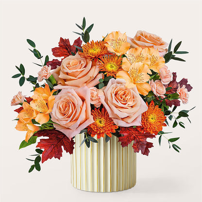 Spiced Latte Bouquet with Ivory Vase –  Oak Ridge Floral Company Llc, Oak Ridge TN